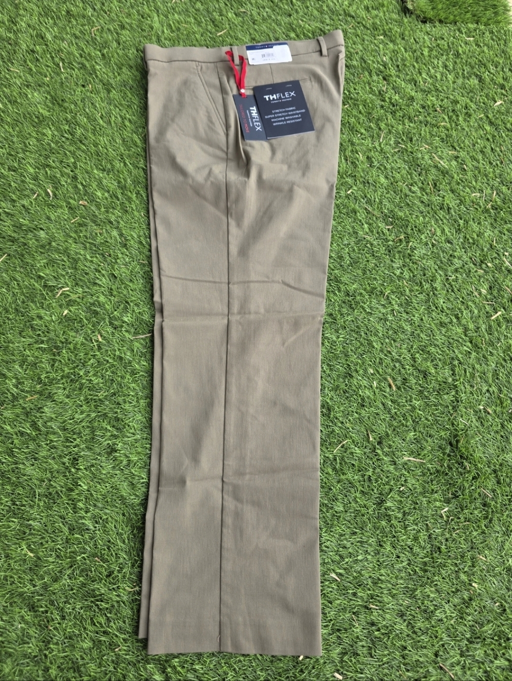 Tommy Hilfiger Men THFLEX Dress Pants 33x32 Stretch NWT Sage $95 MRSP Career